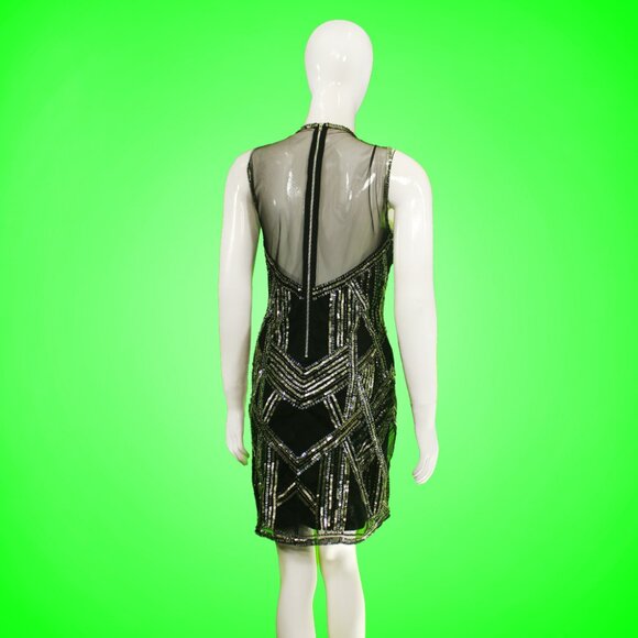 Chic 1920s Beaded Flapper Dress Vintage - Picture 2 of 4